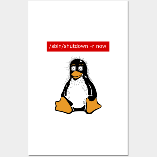 Funny Linux users! Reboot command T-Shirt! Posters and Art